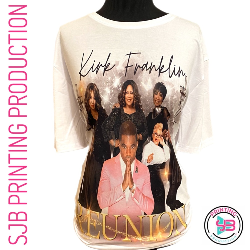 SJB Kirk Franklin & Friends Reunion White Unisex Short Sleeve Graphic T-Shirt